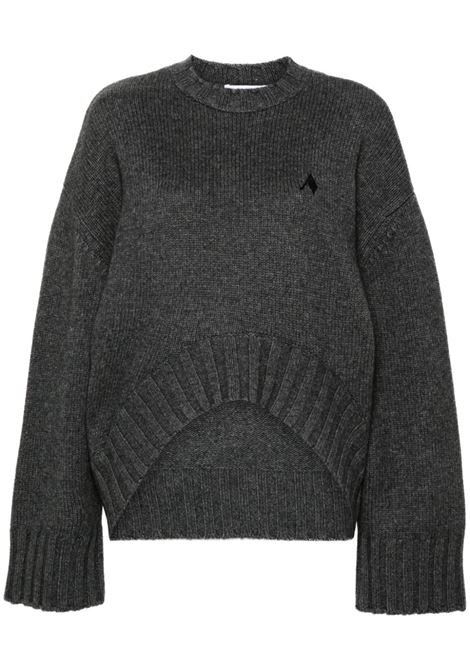 Grey logo-detail ribbed-knit jumper The attico - women